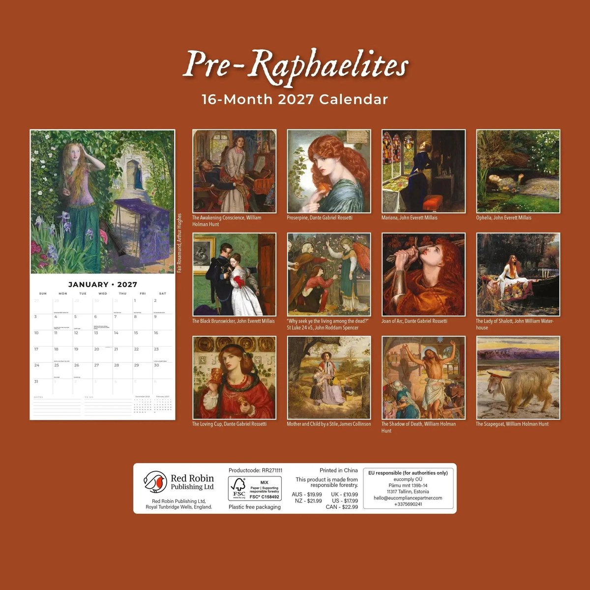 Pre-Raphaelites Kalender 2027