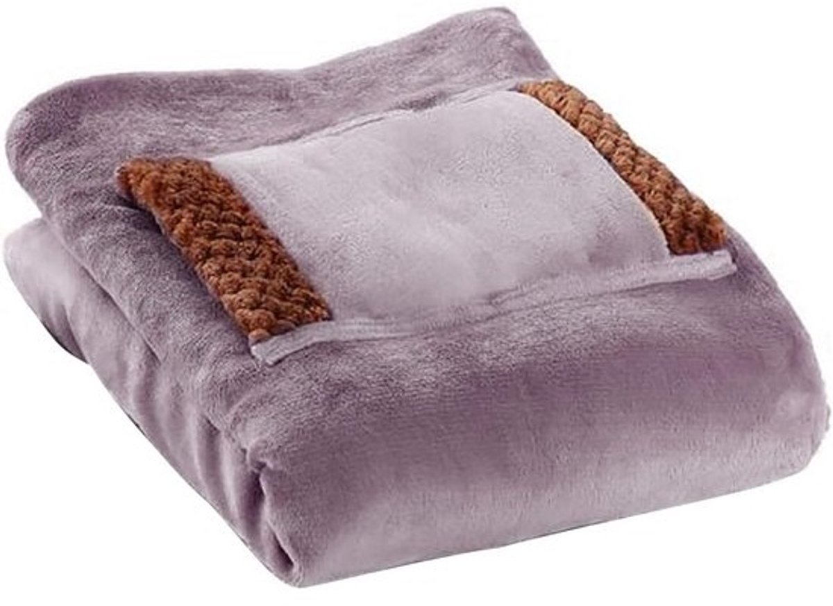 Elektrische Dekens - Verwarmde Plaid - Extra Warmte - USB Voeding - 60 x 80 cm - Grijs Blauw