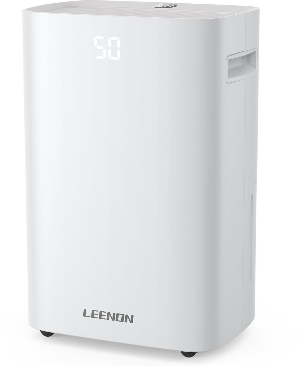 LEENON Luchtontvochtiger - Ontvochtigt Tot 20 Liter Per Dag - Was-droog Functie - Geschikt Voor Huis, Slaapkamer , Badkamer , Woonkamer En Kelder - Dehumidifier - vochtvreters voor in huis - Wit