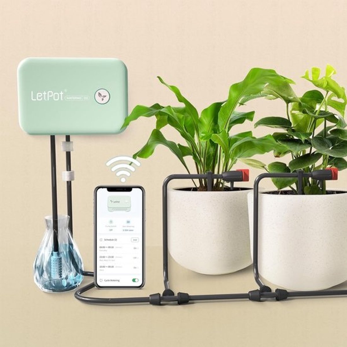 Automatisch Bewateringssysteem voor Potplanten met WiFi en App Bediening - Slimme Druppelirrigatie