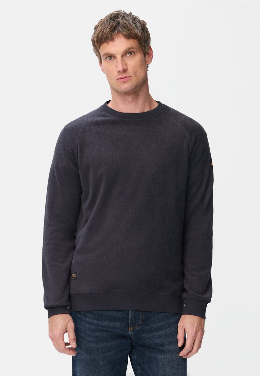 camel active Frottee sweater met zachte binnenkant - Maat menswear-XXL - Marineblauw