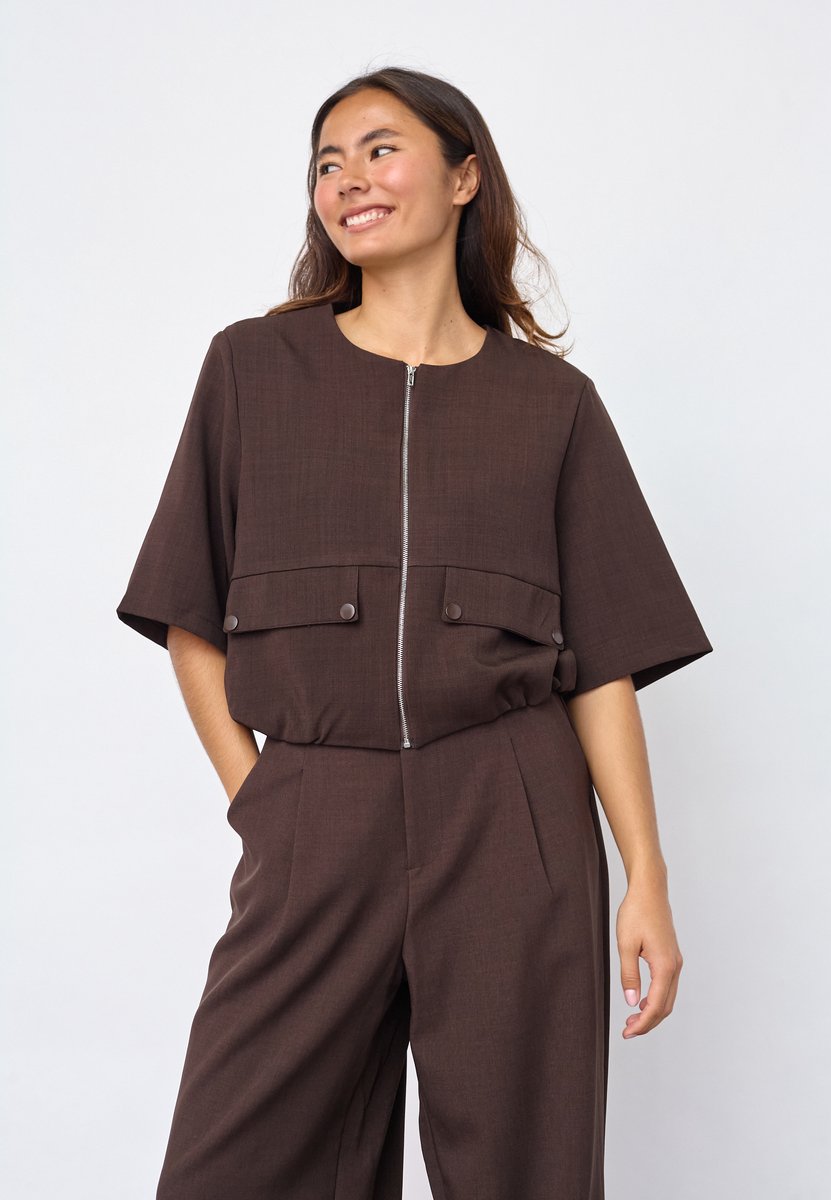 SISTERS POINT GARWIN-VE.SS - Dames gilet - D. Chocolate - Maat XS