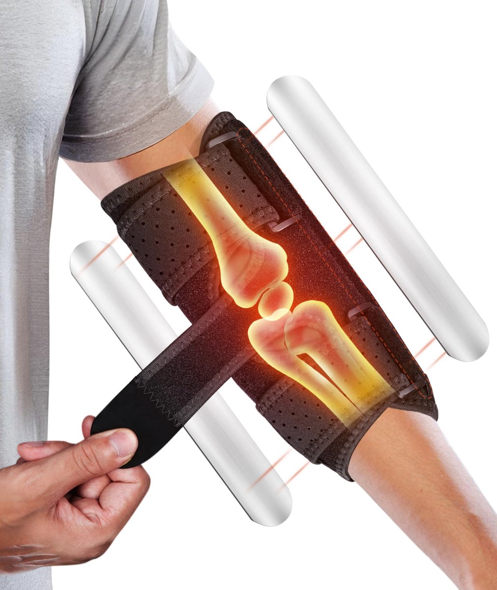 Elleboogbrace voor Nachtgebruik – Verstelbare Elleboogbandage met Stabiliserende Spalk, Ondersteuning voor Elleboog en Ulnaris, Comfortabele Pasvorm voor Mannen en Vrouwen
