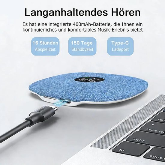 Bluetooth-kussenluidspreker met botgeleiding, slaapluidspreker, 16 uur batterijduur, ondersteunt TF-kaart, geniet van stille muziek zonder koptelefoon. — afbeelding 2