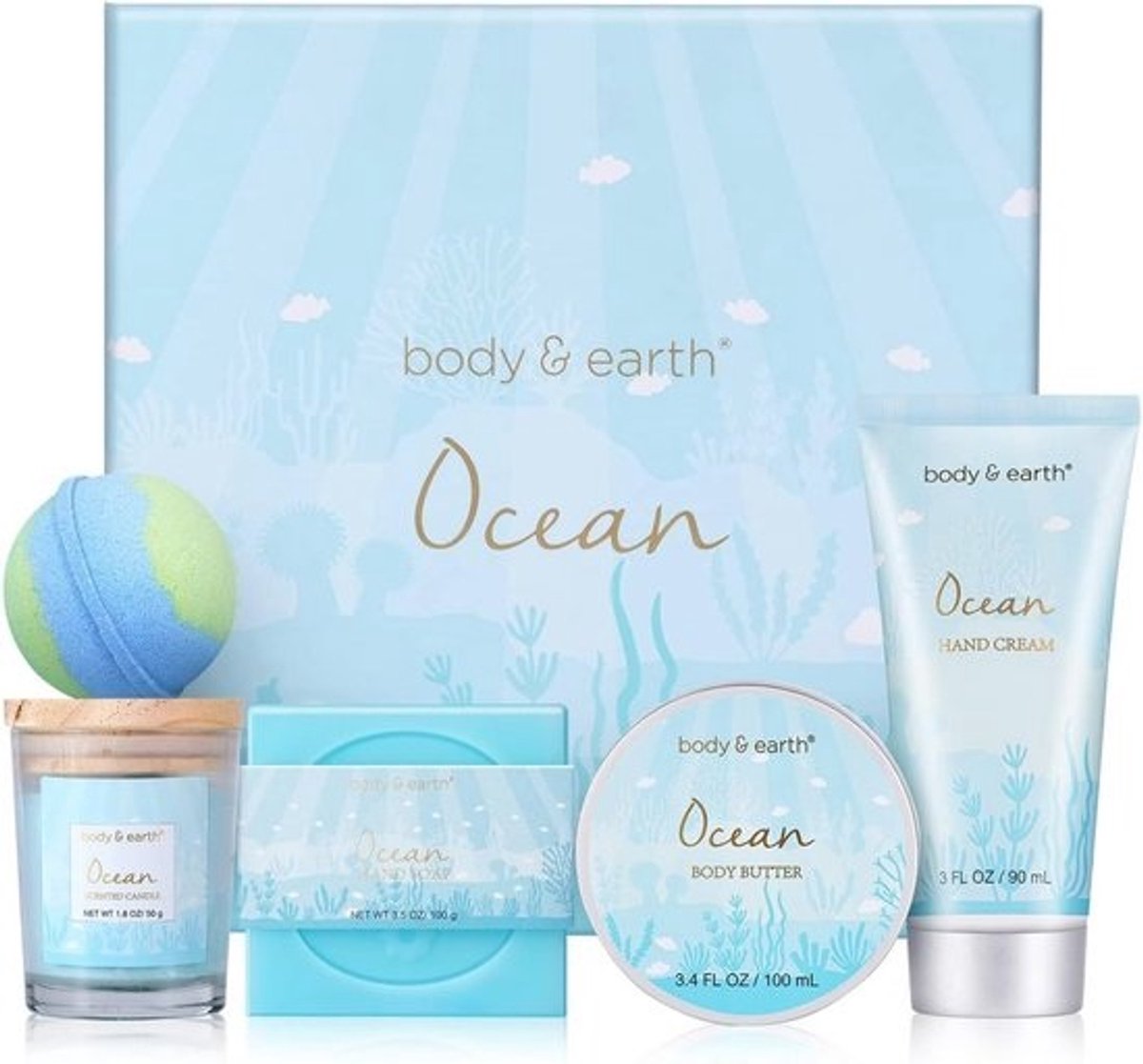 ODY & EARTH Geschenkdoos voor Dames - 5 stuks. Geschenkset met geurkars, Bodybutter, Handcrème, Badbom, Badset Geschenk voor Freundin, Mama, Meisje, Moedersdagsgeschenk