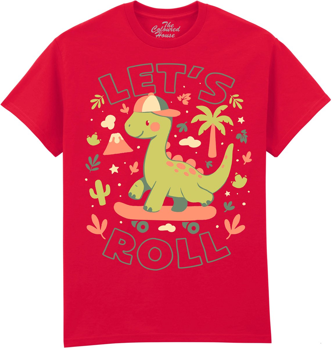 Dino Lets Roll The Coloured House T-shirt XL