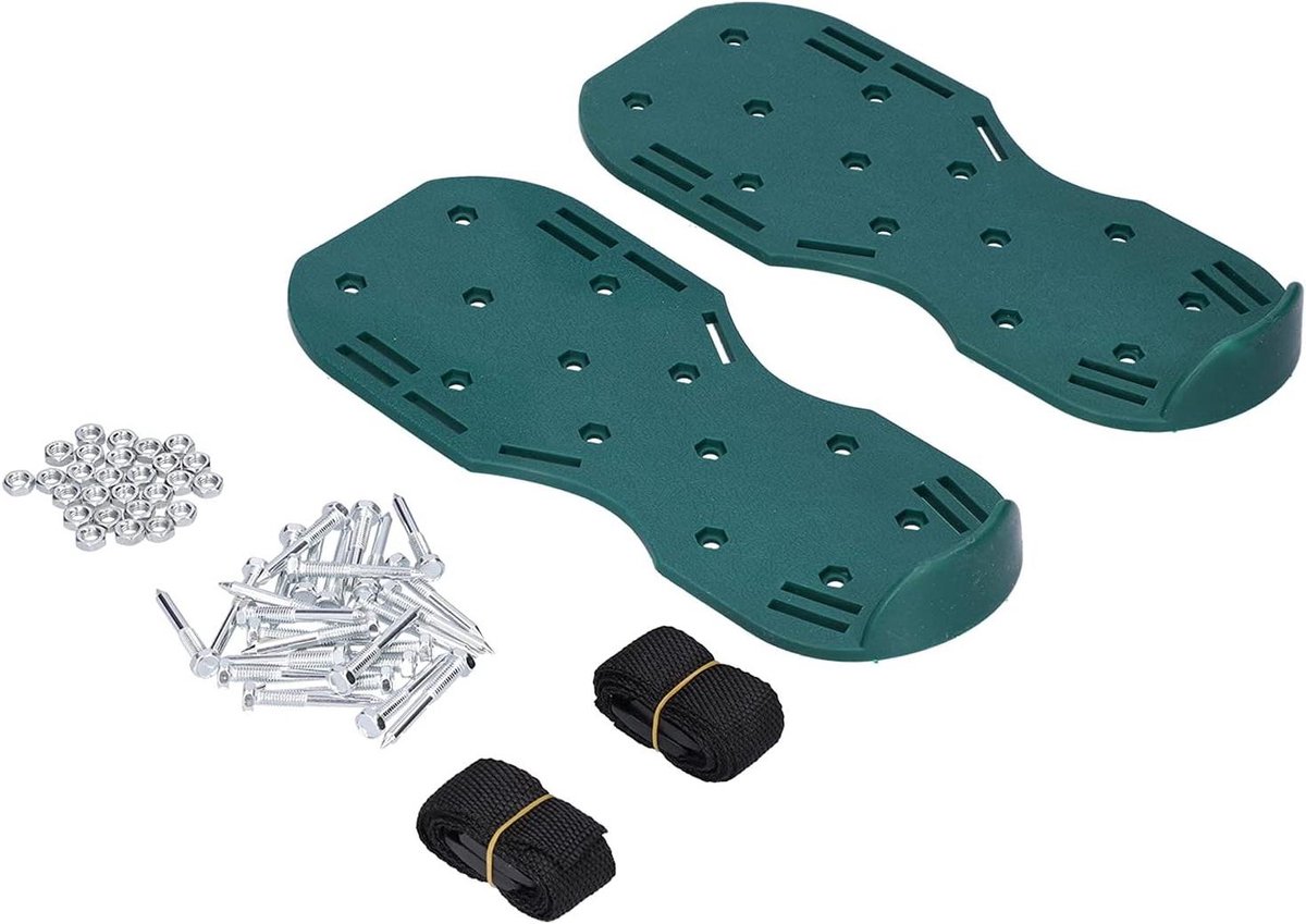 Gazonbeluchtersandalen - Spijkerschoenen Tuin - Bodem Verbeteren - 4.2 Cm Spikes - 30 x 13 cm - Groen
