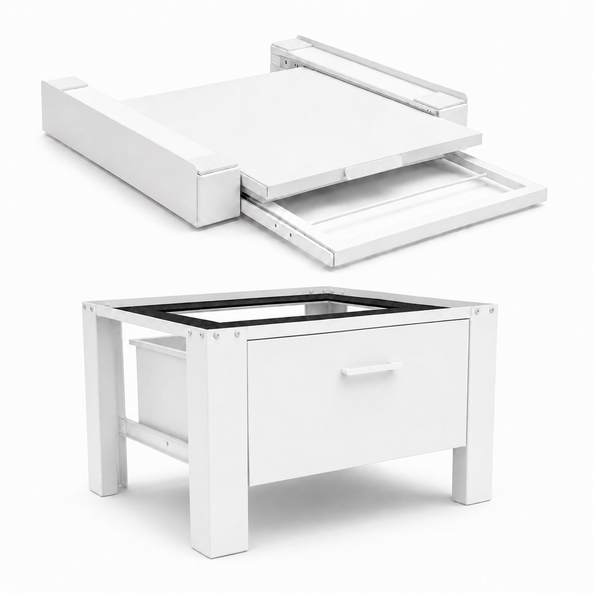 ProductXpert Stacko™ Wasmachine Verhoger met Tussenstuk - Stapelkit Wasmachine en Droger - Wit