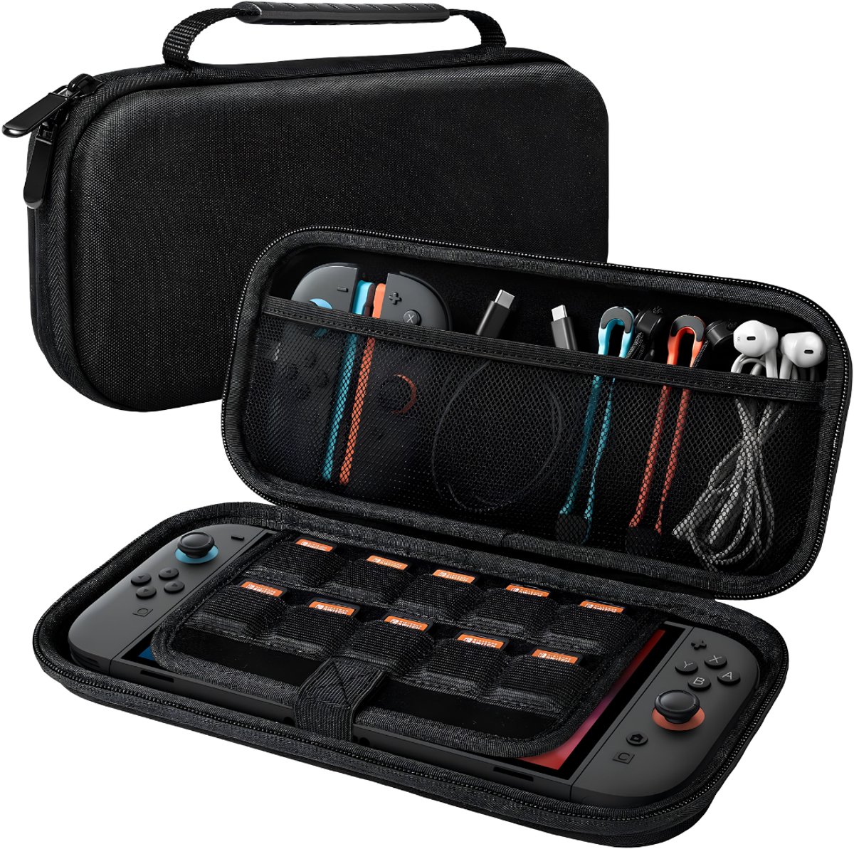 Ploutos® Nintendo Switch Case - Nintendo Switch Accessoires - Draagtas voor Nintendo Switch 2 - Zwart - 30cm x 16cm x 5cm
