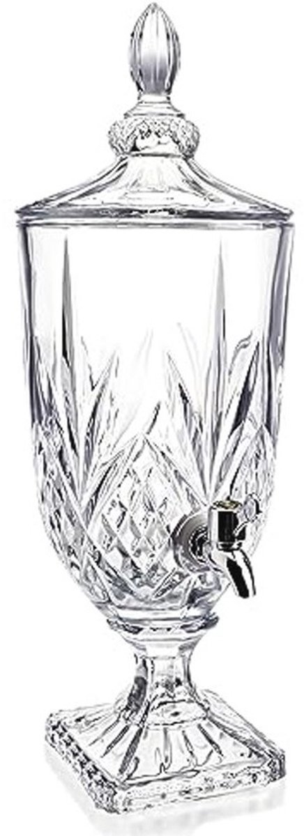 0.8 Gallon Glas Drank Dispenser voor Feesten - 3L Crystal Iced Drank Server met Spon voor Bruiloft en Party Bar