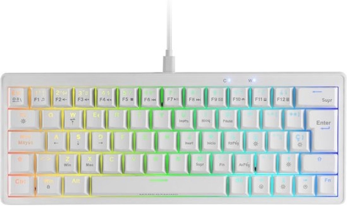 Ultra-Compact 60% Mechanisch Gaming Toetsenbord Hot-Swap RGB Wit