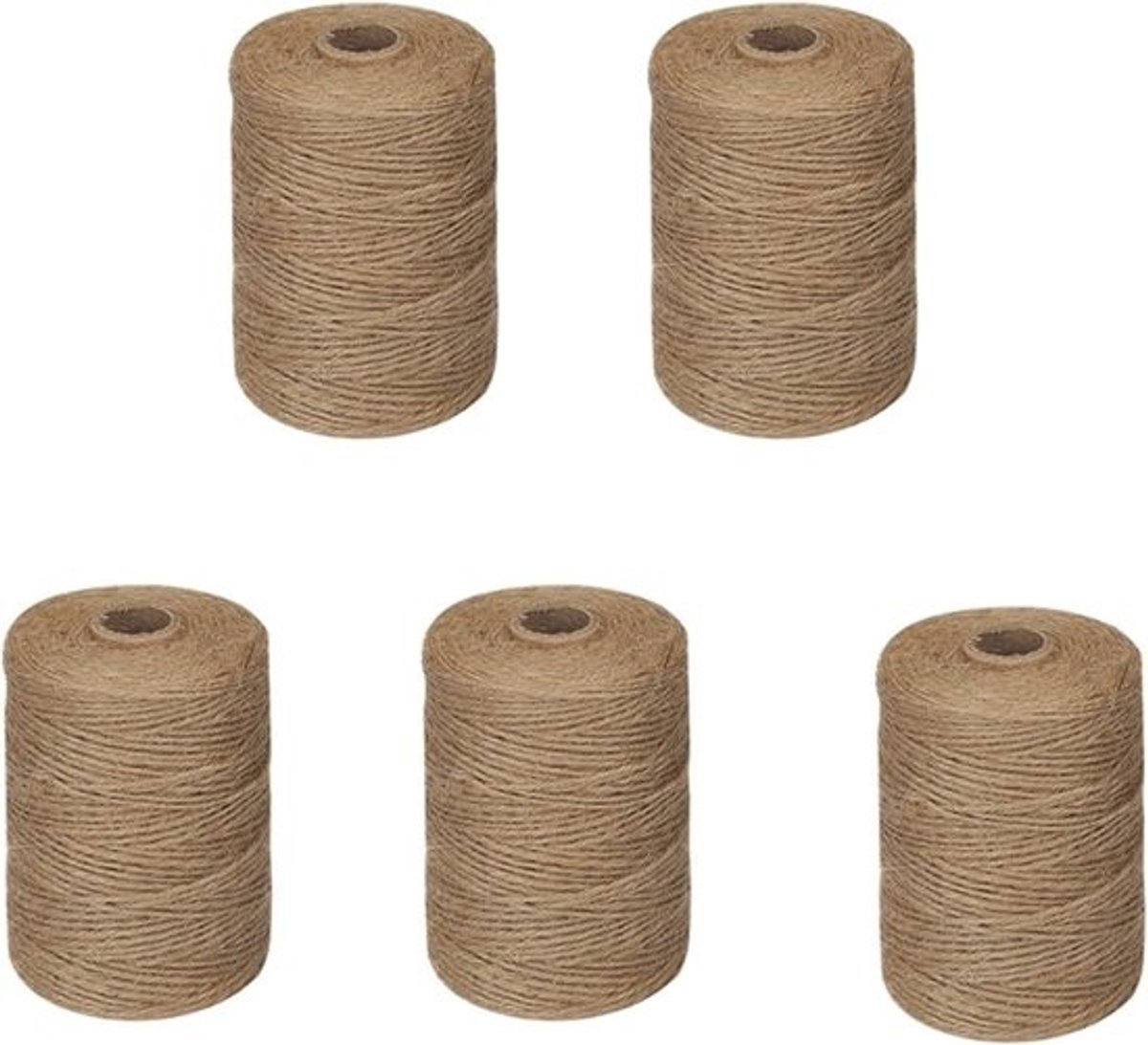 Jute Touw Bundel - Natuurlijke Touw - Huis en Tuin - 5 Rollen 200M - 2mm Dik - Bruin