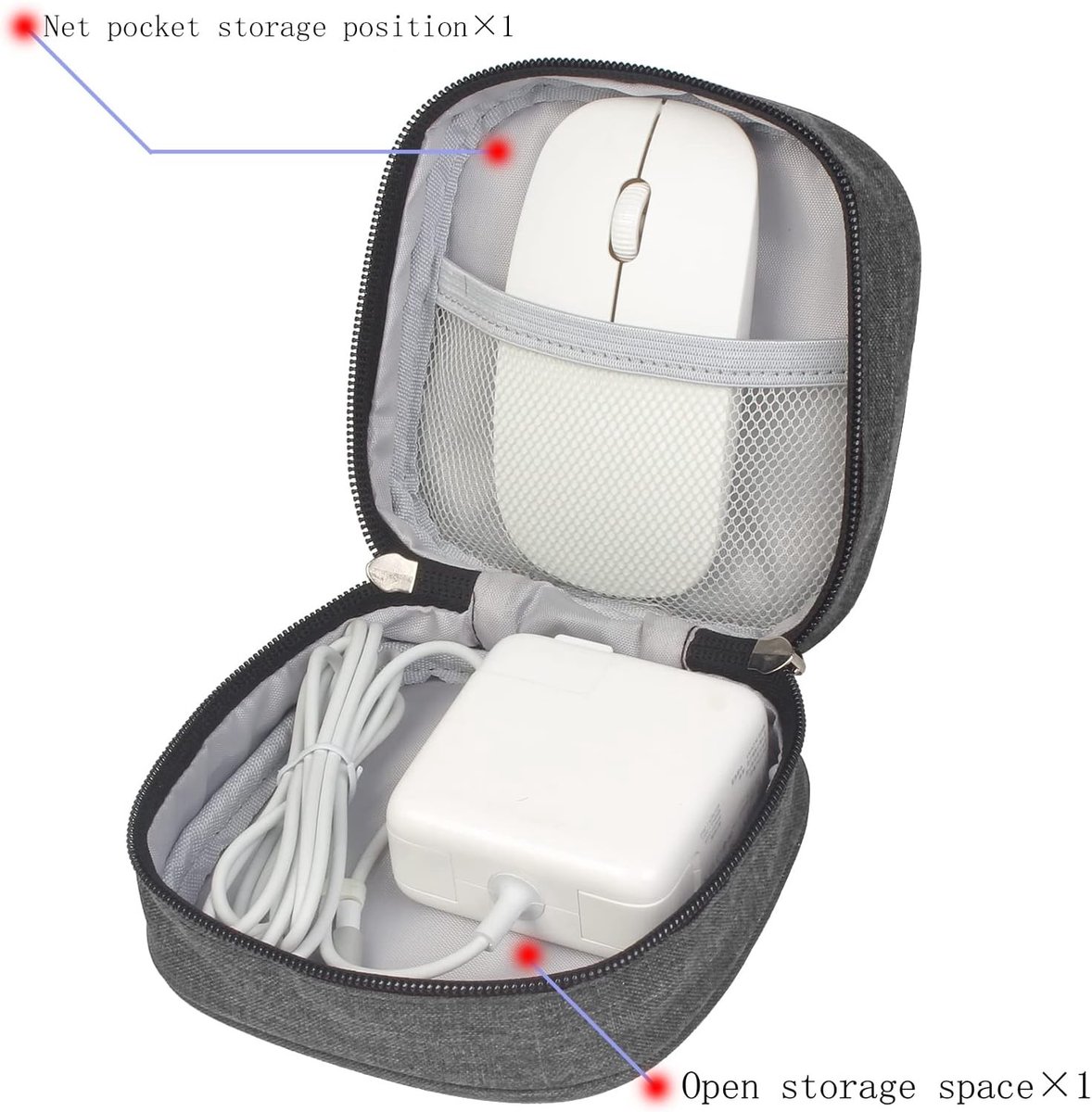 Waterdichte Kabel Organizer Tas voor Elektronica, Inclusief Externe Zak en Muistas, Ideaal voor Reizen en Accessoires