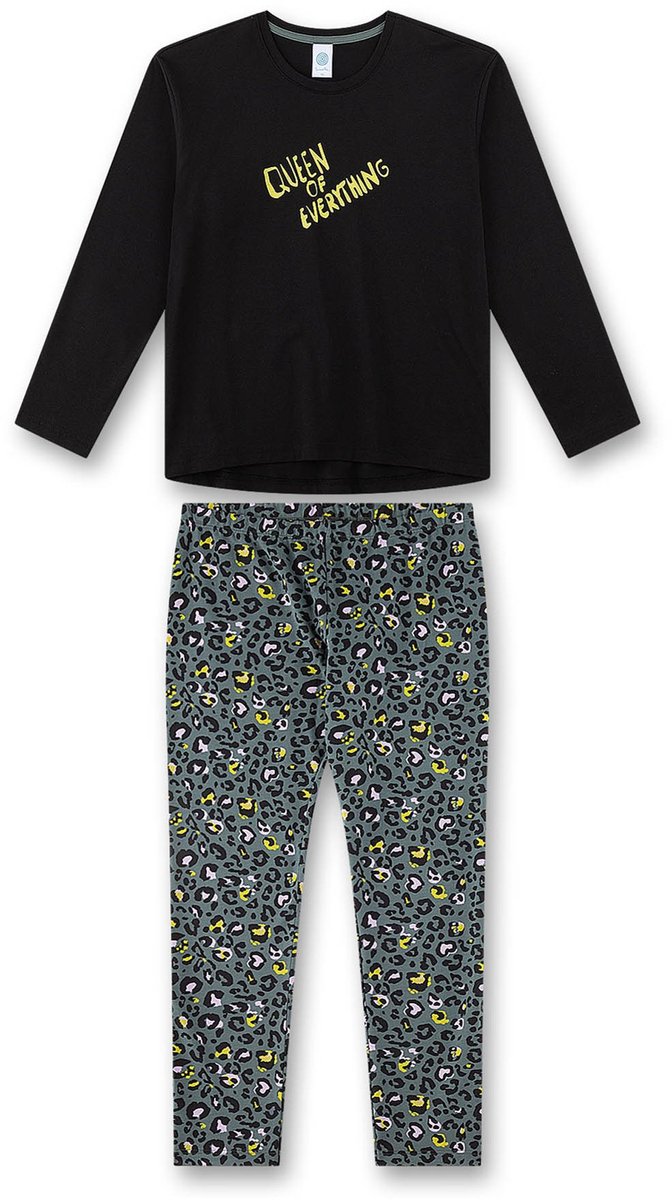 Sanetta Pyjama Pyjama Teenager lang Queen of Everything Leo-Print 152 Set van 1 Zwart/Groen
