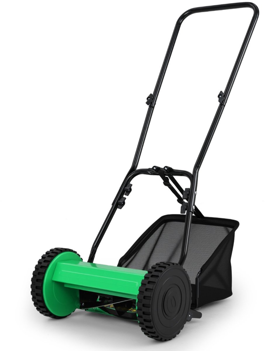 SureDeal® - Tuinier - Handgrasmaaier Maaibreedte - Opvangmand Maaihoogte Voudig - 52x44x102 cm - Groen