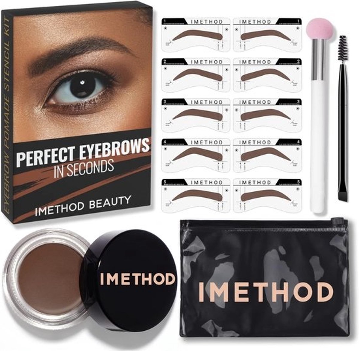 Wenkbrauw Stempel Kit - Brow Stempel Stencil - Perfecte Wenkbrauwen Maken - Snel en Gemakkelijk