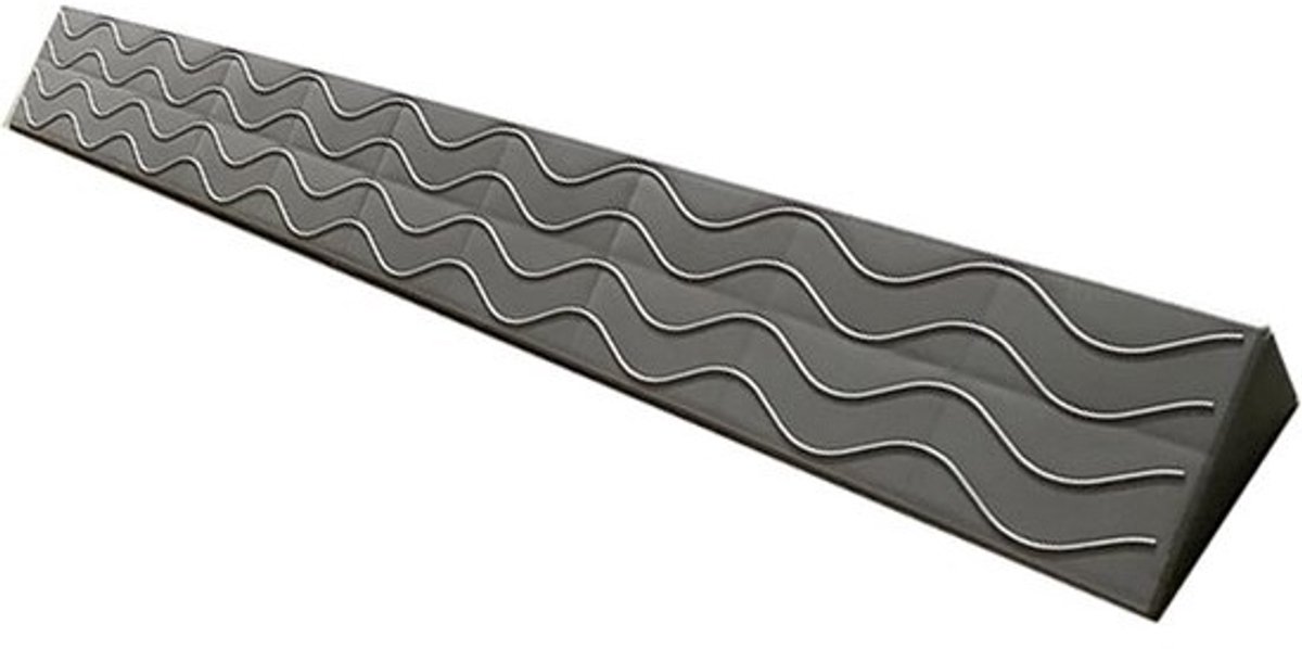 Rolstoel oprijplaat - Drempelhulp - Gemakkelijke toegang - Solide constructie - 1-7.5 cm hoogte - Grijs geel rood