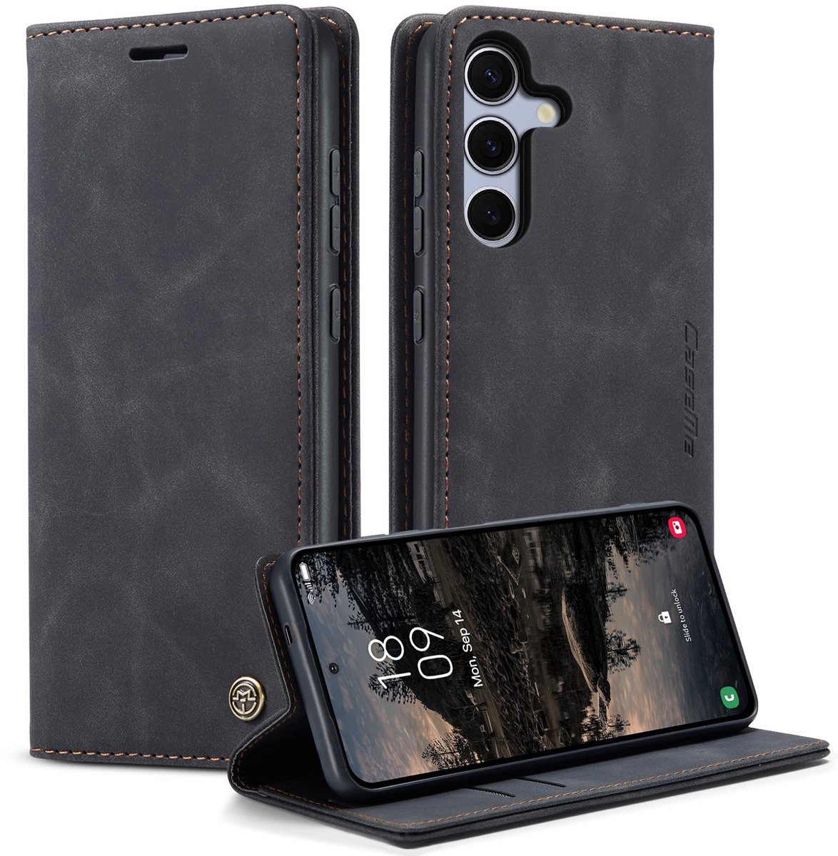 CaseMe Hoesje - Geschikt voor Samsung Galaxy S26 FE Hoesje - CaseMe 013 Book Case - Zwart
