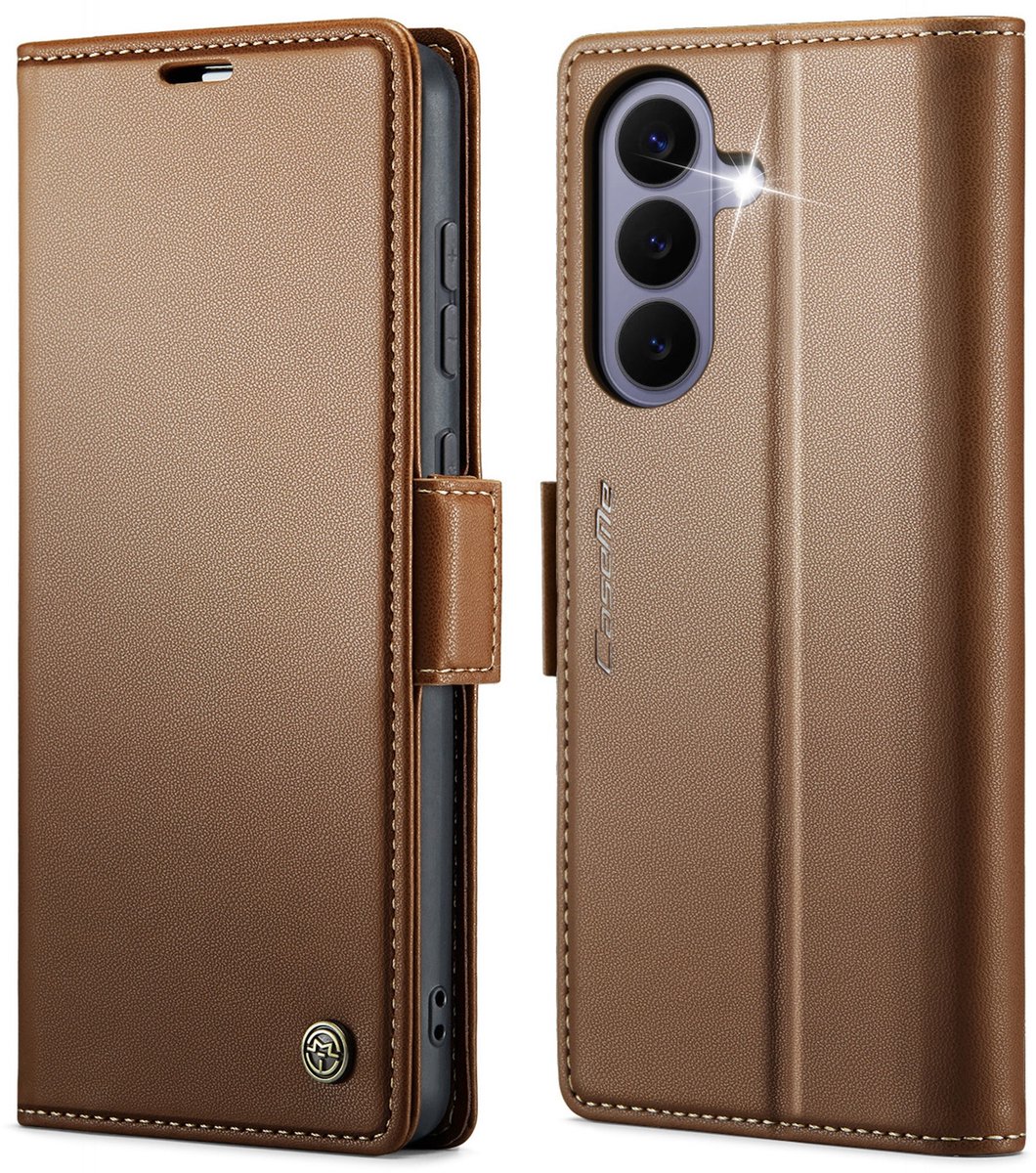 CaseMe Hoesje - Geschikt voor Samsung Galaxy S26 FE Hoesje - CaseMe 023 Wallet Book Case - Bruin