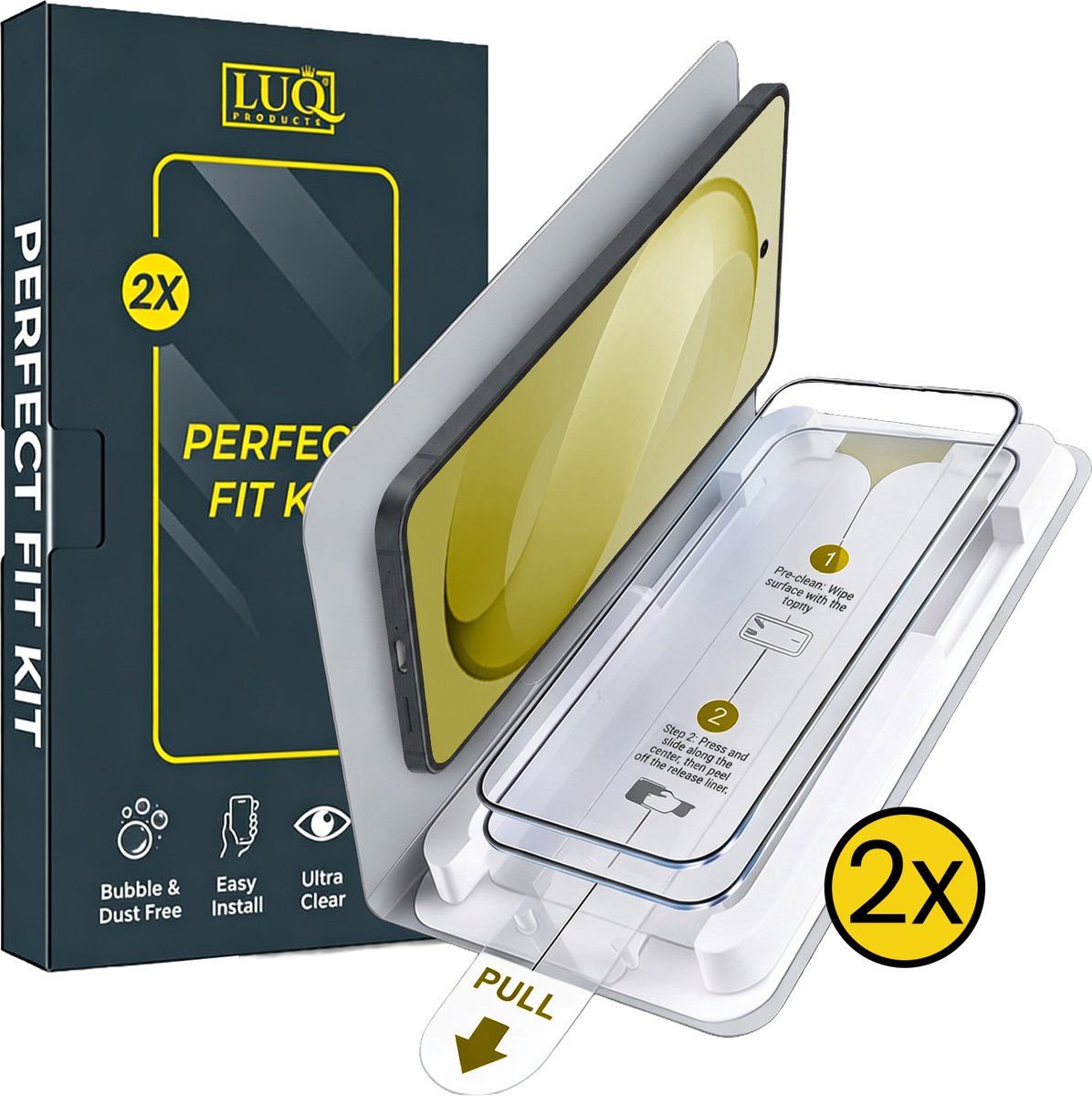 Screenprotector - Geschikt voor Samsung Galaxy S26 FE - 2 Stuks - Met Installatietray - Perfect Fit Kit - Gehard Glas - Geen Luchtbellen - Beschermglas - Tempered Glass - Screen Protector - Nauwkeurige Plaatsing
