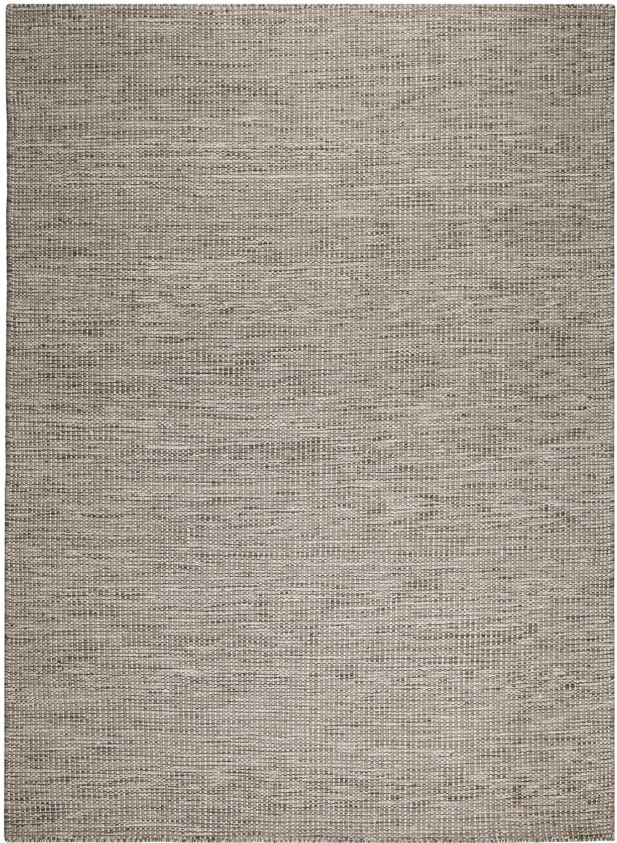 Lino Duna Grey Vloerkleed 200x300cm – Handgeweven Grijs Tapijt van Handgesponnen Wol & Katoen – Hoogwaardig Vloerkleed voor Woonkamer, Eetkamer of Slaapkamer