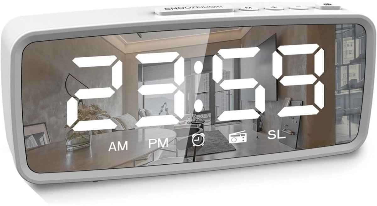 Zolvano® Klokradio met Wekker - Digitale Wekker - Wekkerradio-Wit