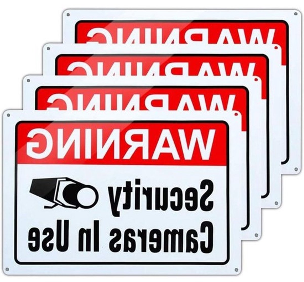 Bewakingstekens - Waarschuwingsborden Camera - Beveiliging Huis - UV-bestendige Inkt - 25x35 cm - Zwart