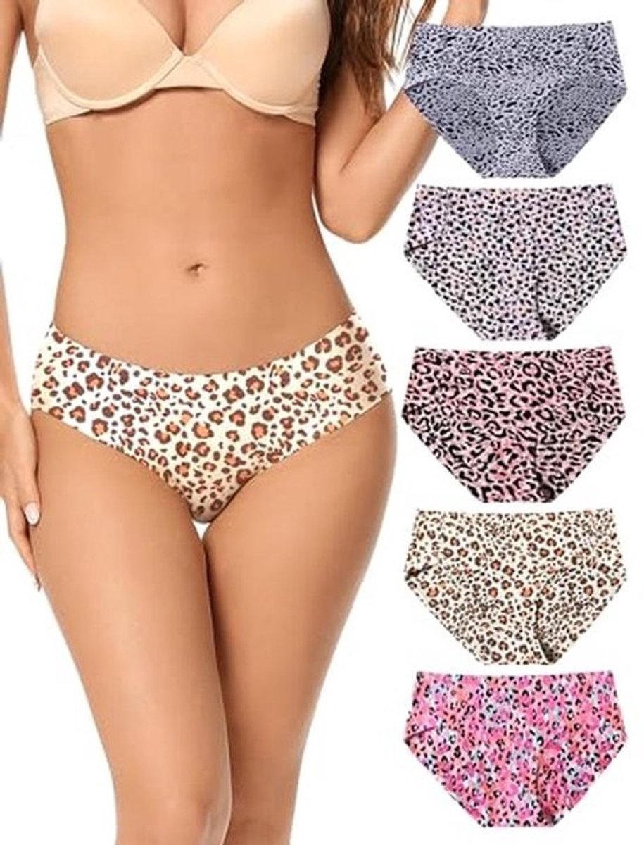 Onzichtbare Dames Onderbroeken, Seamless Hipster Slipjes, Lage Taille Bikini Culottes, 5-Pack