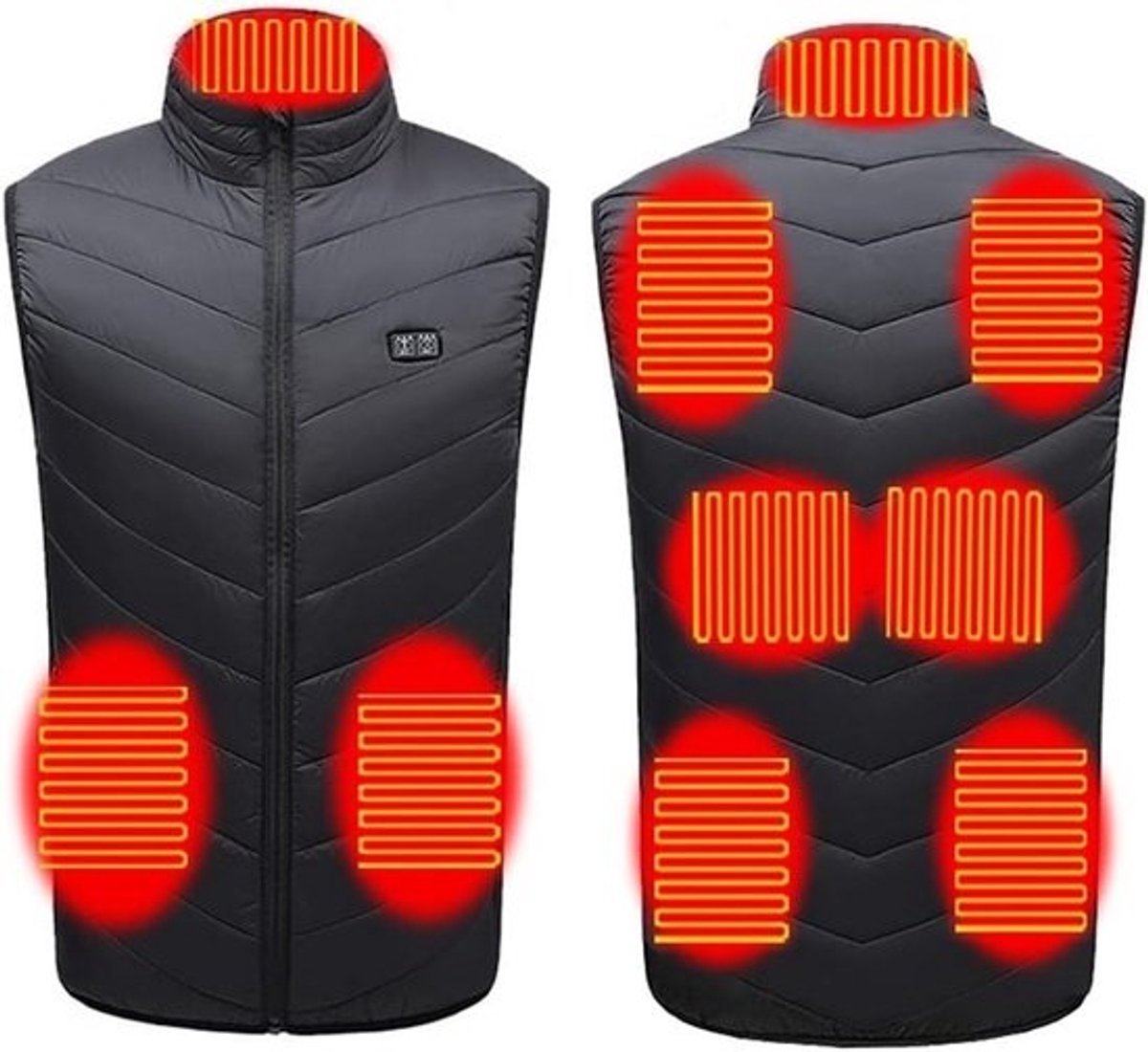 Elektrisch Verwarmd Vest met 9 Zones - USB Oplaadbaar en Wasbaar - Bodywarmer voor Heren & Dames