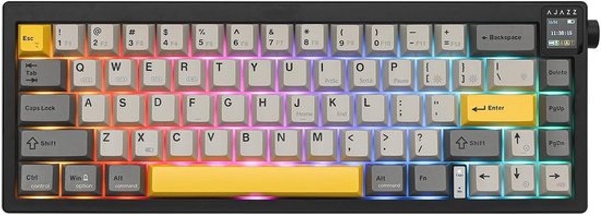 Draadloos Mechanisch Gaming Toetsenbord 65% met Scherm en Hot Swappable Schakelaars