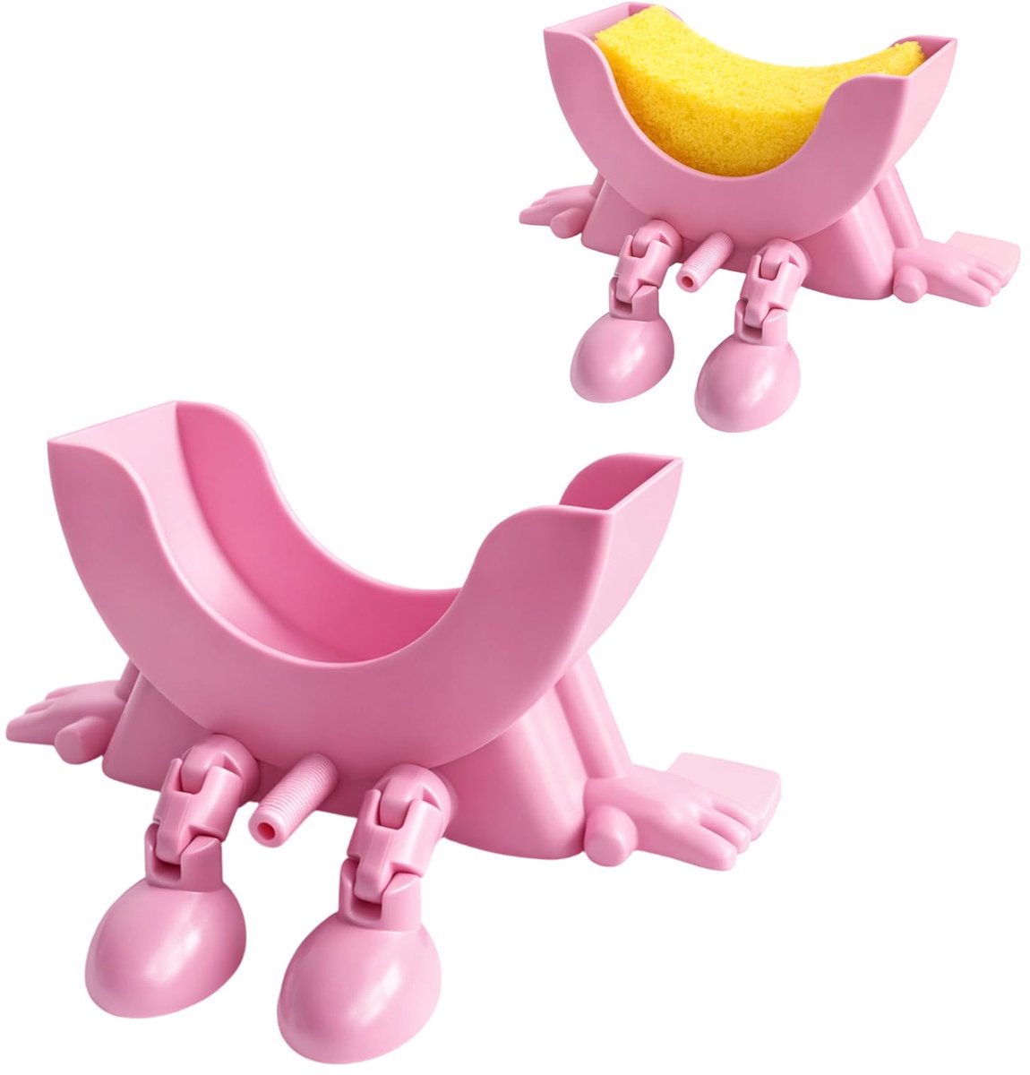Sponshouder - 3D-geprint Hangend met Drainage - Voor Gootsteen - Roze