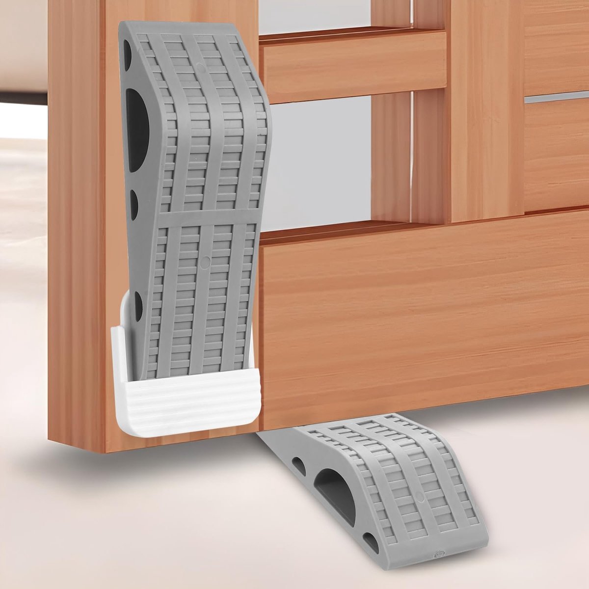Rubberen Deurstopper - Wigvormig - Voor de Vloer - Set van 2 stuks