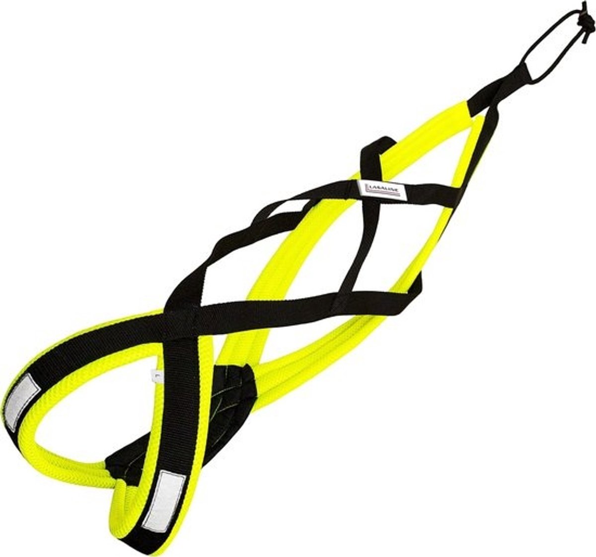 Hondentuigje X-model voor Canicross en Treksporten - Zwart en Neon Geel