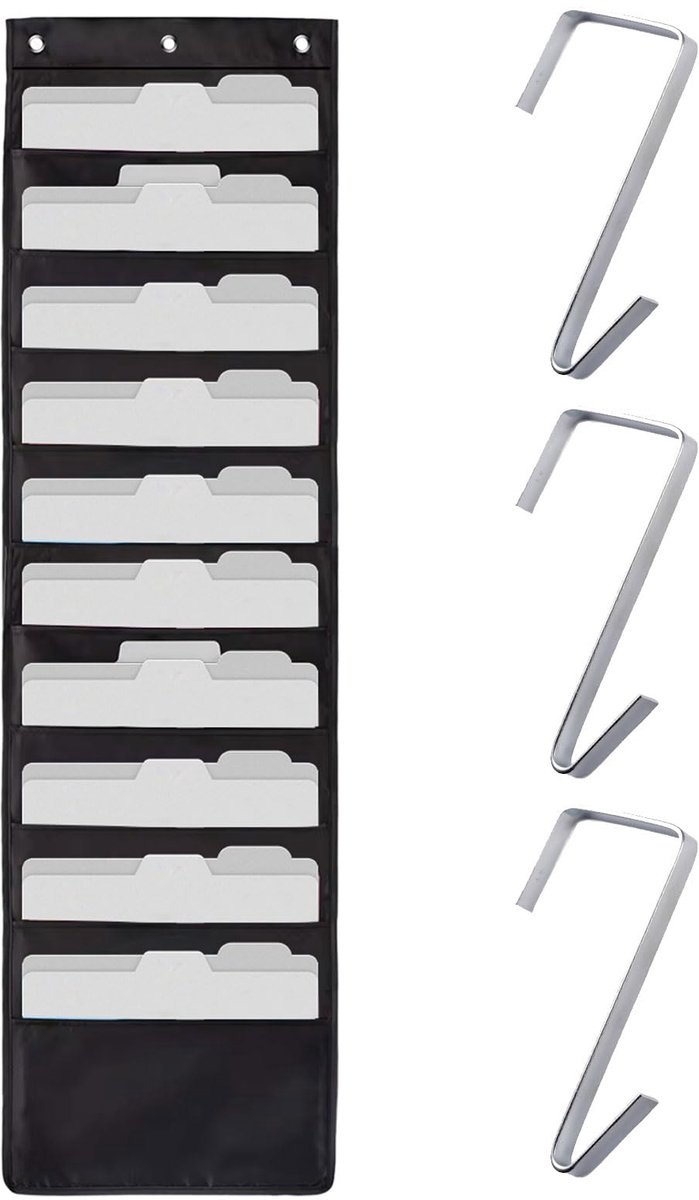 Wand Organizer - Met 10 Grote Vakken - Voor Mappen en Documenten - 119.4 x 35.6 cm