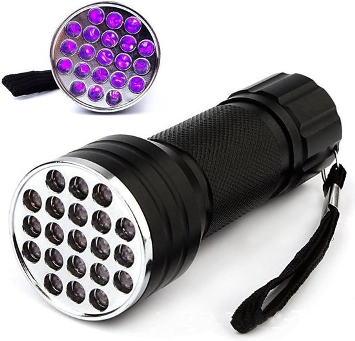 UV Zaklamp Zwart Licht 21 LED 395nm voor Hondenurine, Vlekken en Bedwantsen Detector