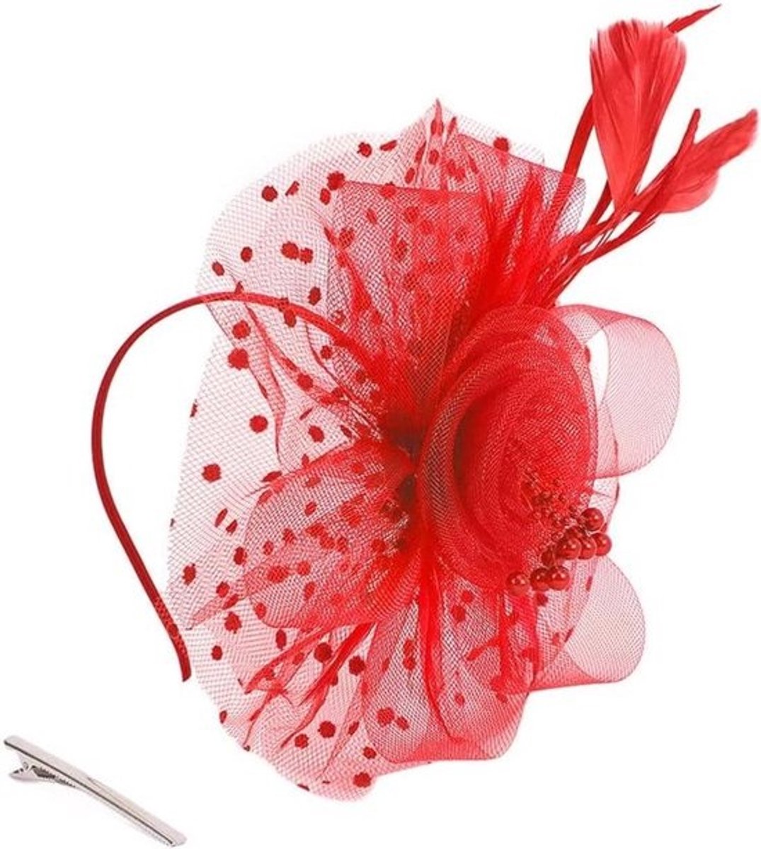 Fascinator Hoed - Haarband Accessoire - Feestelijke Gelegenheden - Veelzijdige Decoratie - 25 x 20 x 3 cm - Meerdere Kleuren