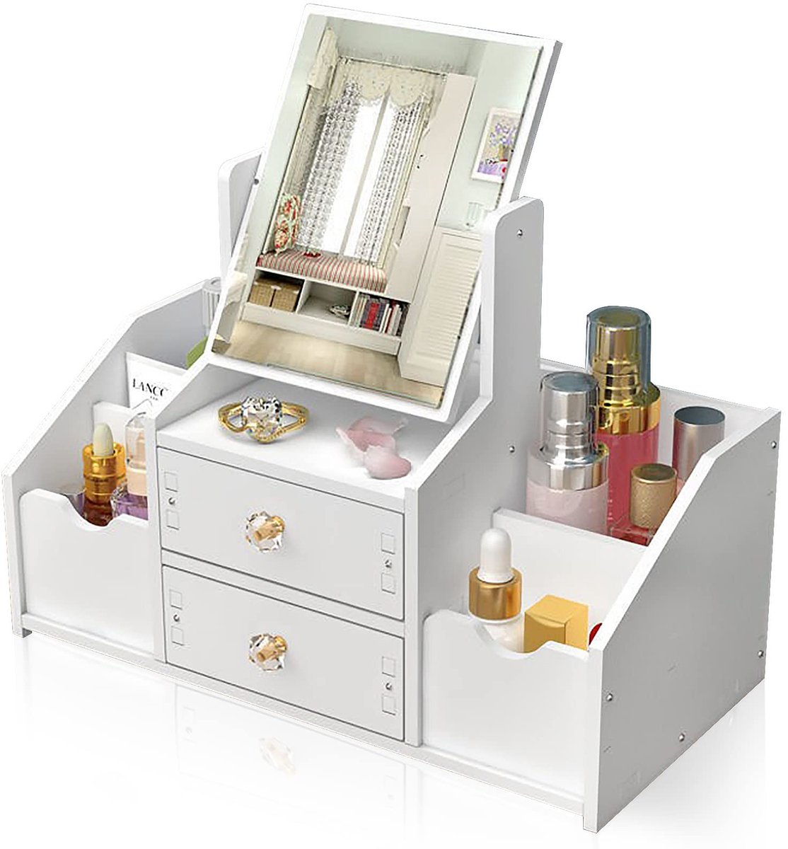 Make-up Organizer - Met Lade en Spiegel - Voor op de Kaptafel