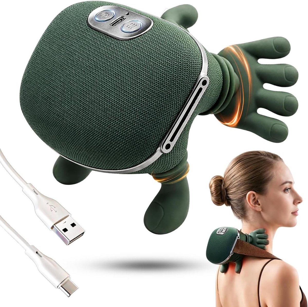 Nek Massager Draadloos - Massage Apparaat - Spierontspanning Bevorderen - 4D Diepe Kneedmassage - 14.5 x 11 x 12 cm