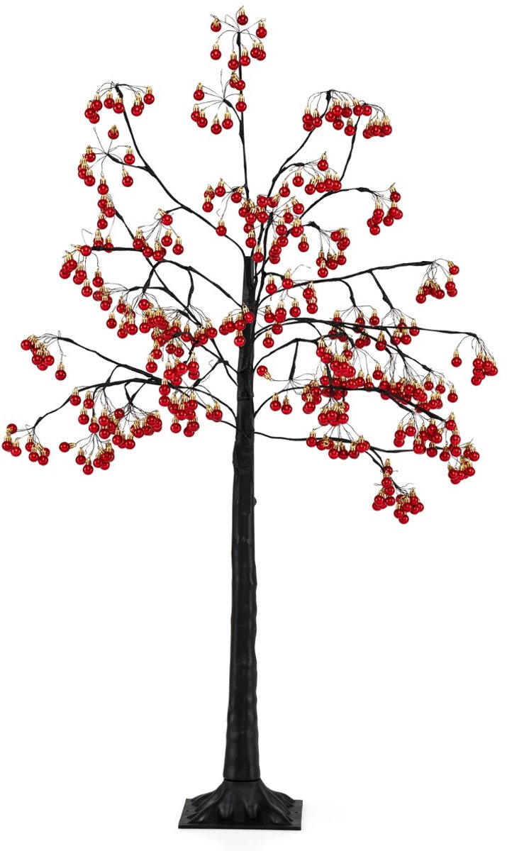 SureDeal® - Kerstbom - Kunstmatige Kerstboom - Verlichting - Flexibele Takken Rode - Binnen - Buiten - 21,5x21,5 cm - Rood en Zwart