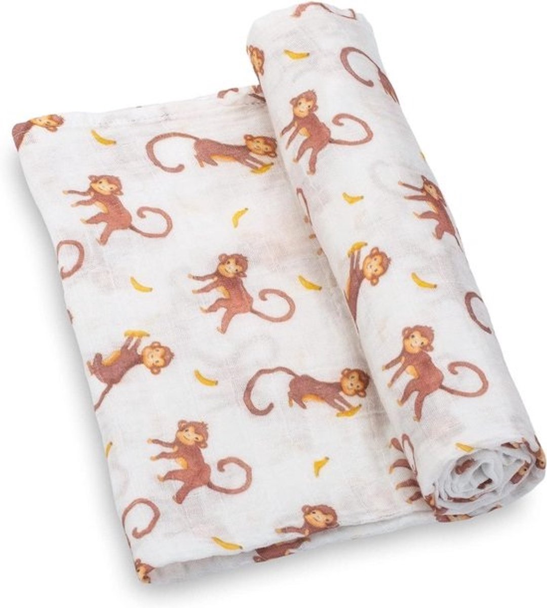 Inbakerdeken - Wikkeldoek Baby - Baby Comfort - 100% Mousseline Katoen - 47x47 - Rood en Groen