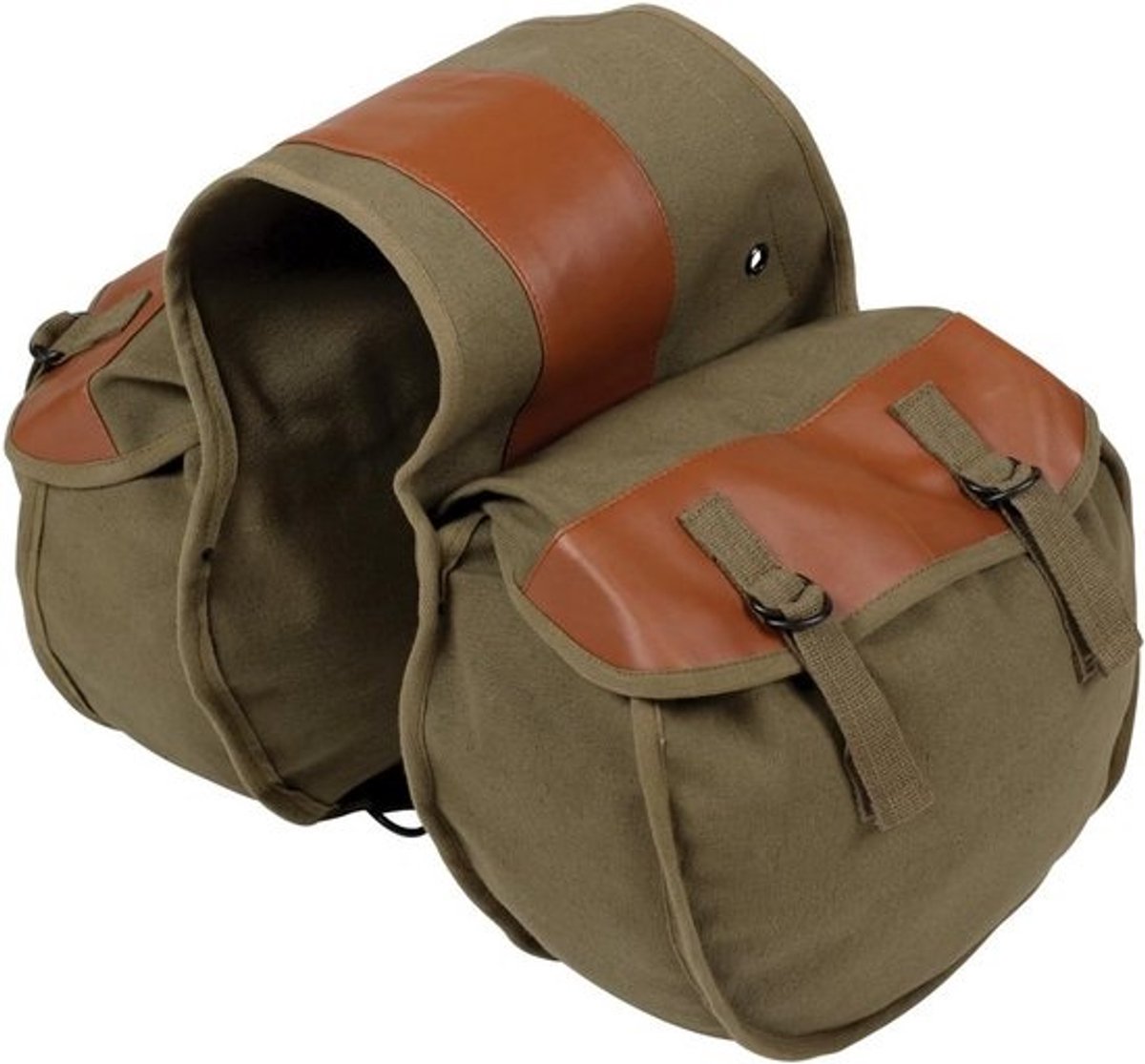 Stevige Canvas Zadeltas voor Fiets of Scooter - Unisex Olijfgroen