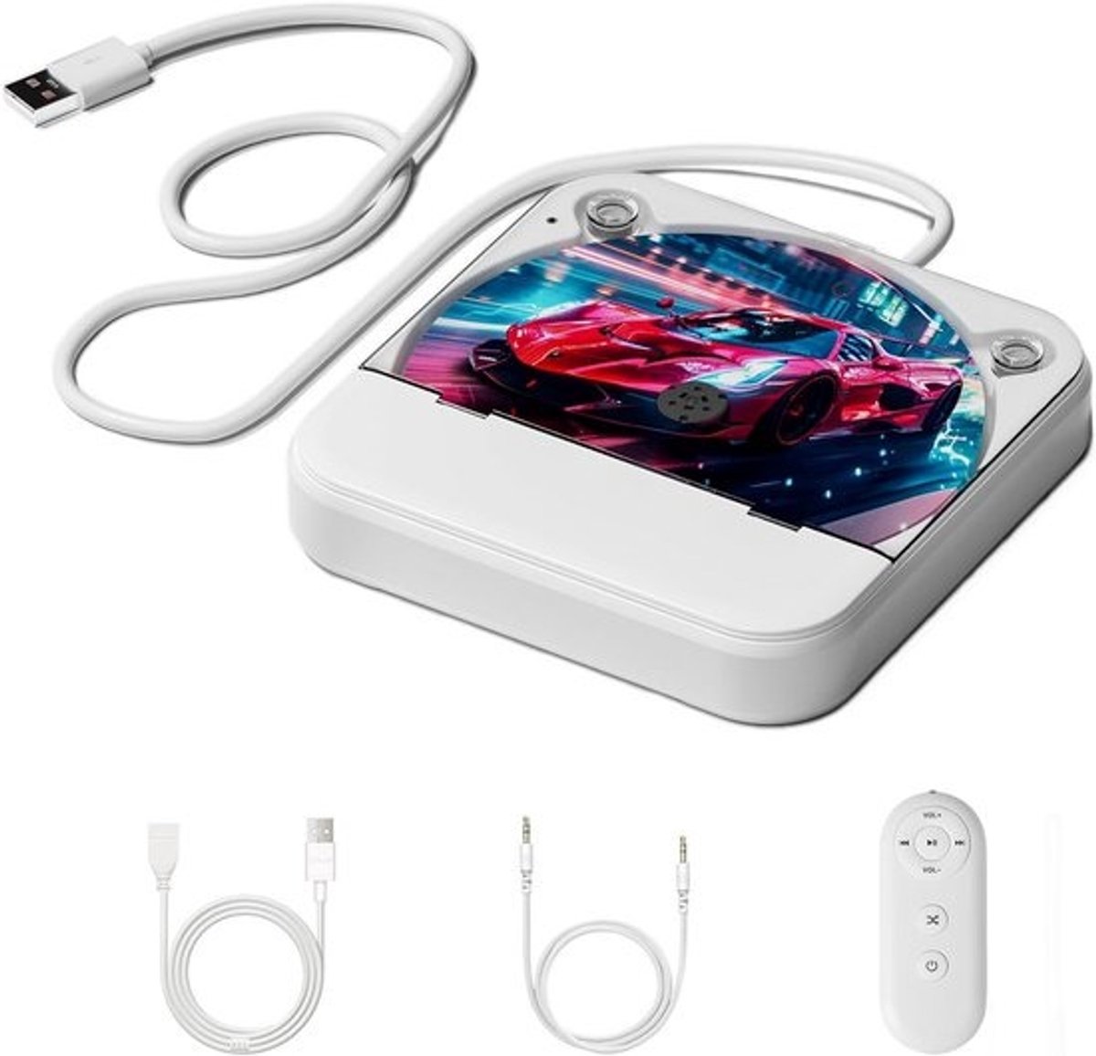 Draagbare CD Speler met USB en AUX voor Auto, TV en Computer