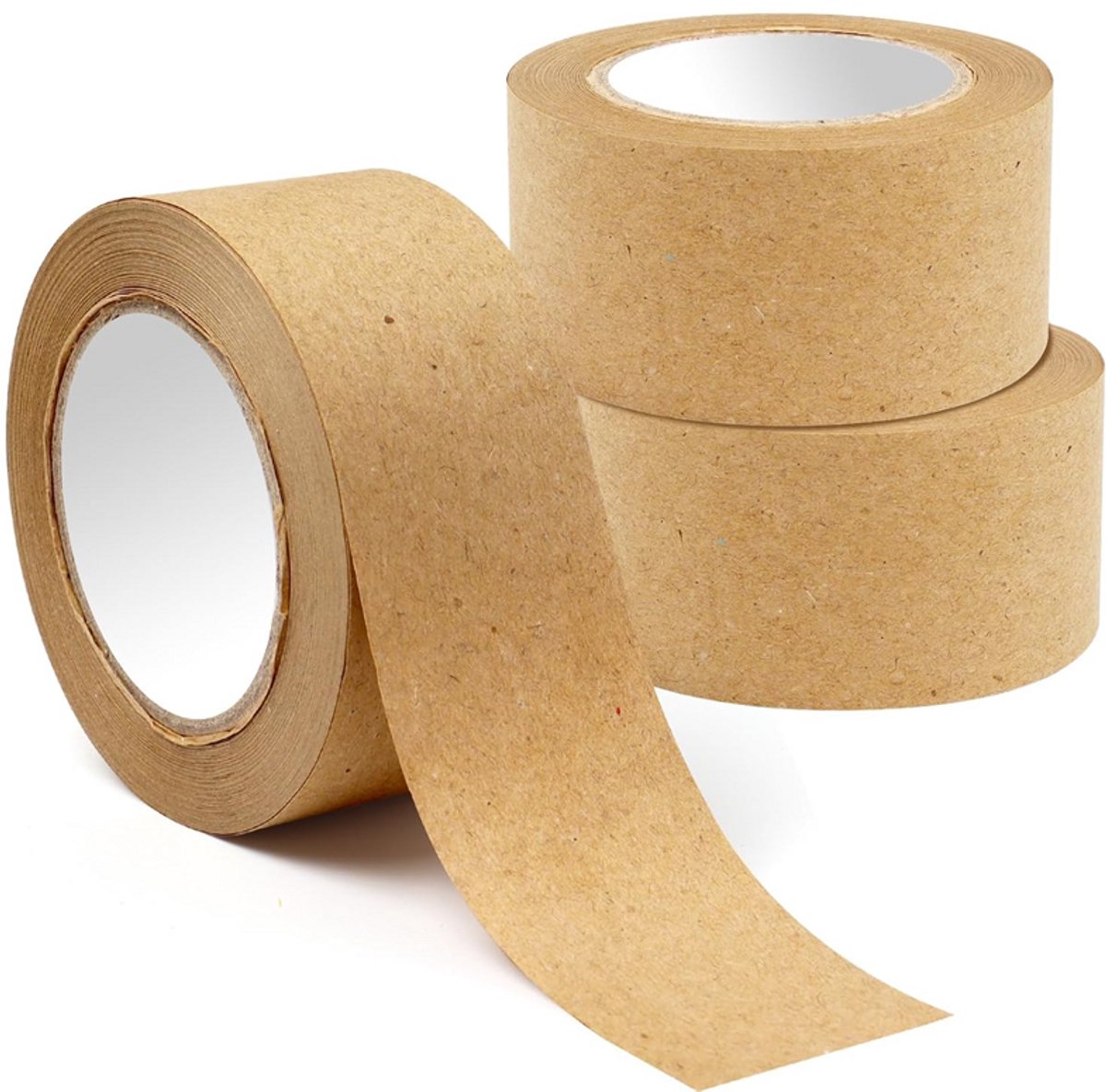 Verpakkingstape - 3 rollen per verpakking - Kraftpapier tape - Beschrijfbaar-Biologisch afbreekbaar-Watervrije tape met hoge kleefkracht-Geschikt voor kartonnen verpakkingen, het sluiten van cadeaus, koeriersdiensten, enz-3 cm breed - 30 m lang-Bruin