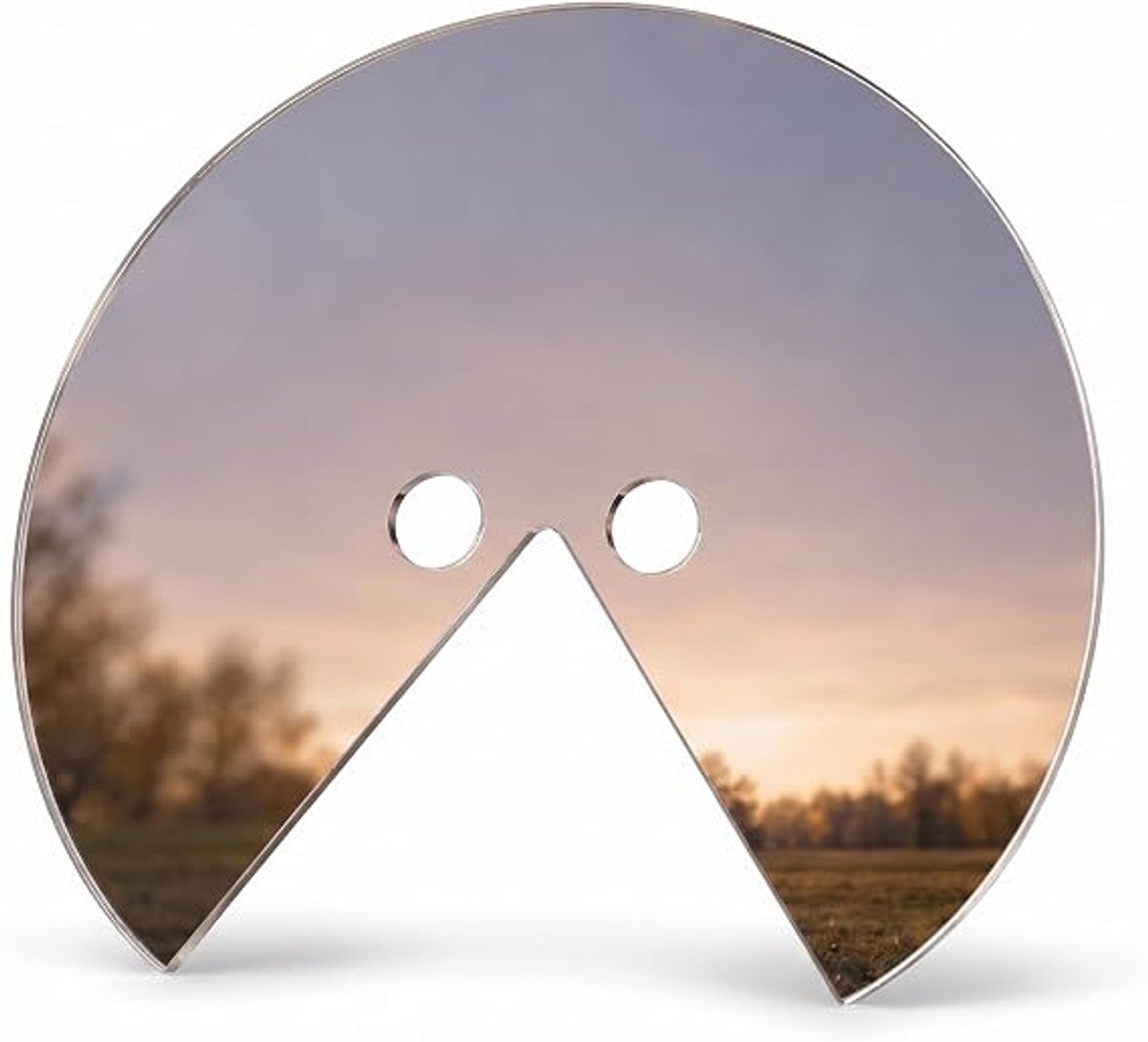 Spiegel Gezichtsmasker - Reflecterend Acryl - Grappig Selfie Prop - Geschikt voor Feestjes en Fotocabines - Creatieve Video-accessoires - Uniseks - Herbruikbaar - Lichtgewicht en Veilig - Opvallend Design - 1 Stuk - 35 cm