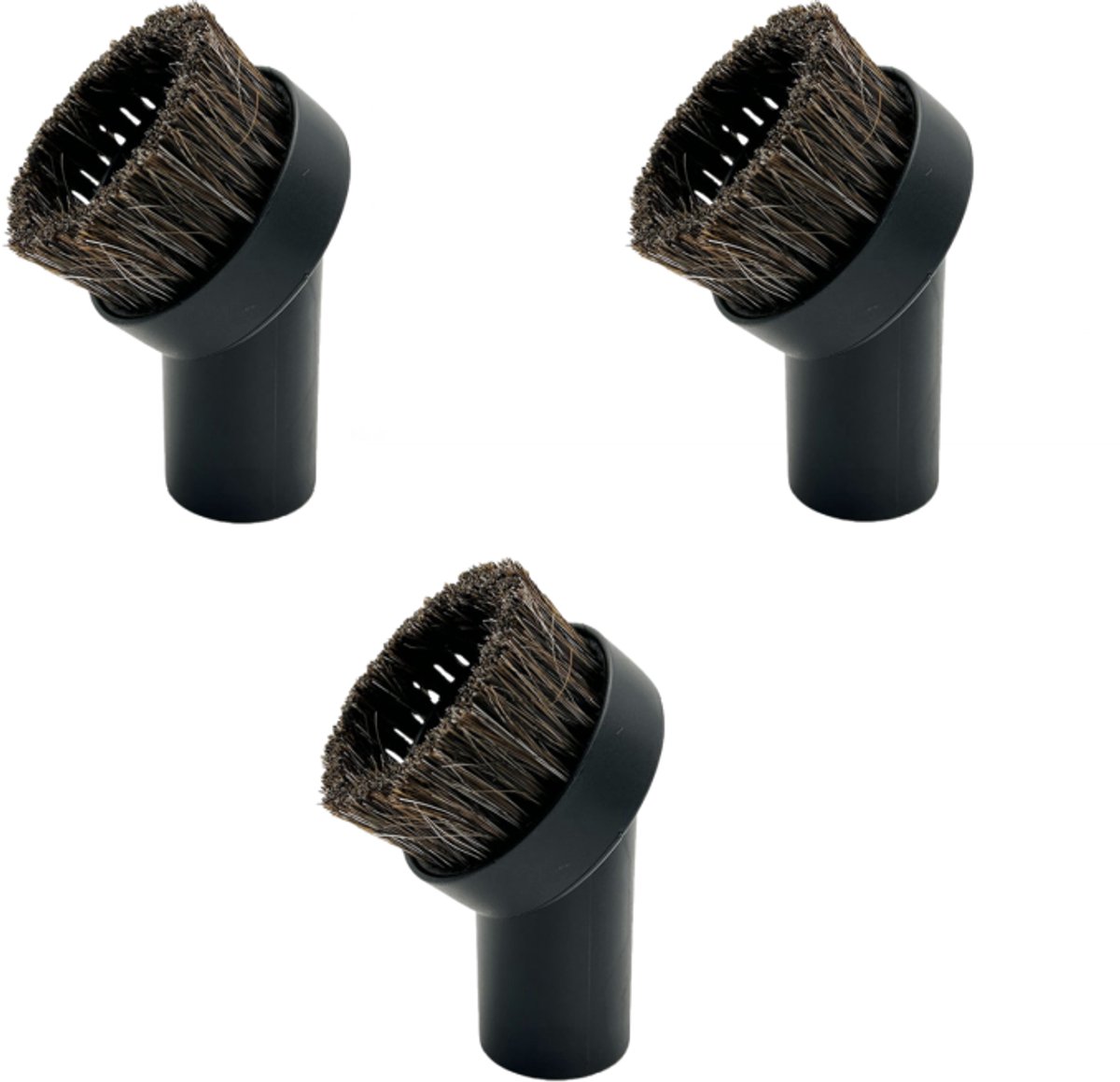 Universele Stofzuigerborstel 32 mm - 3 Stuks Ronde Afstofborstels met Zachte Haren - Opzetstuk voor Auto, Bank, Stoelen & Meubels