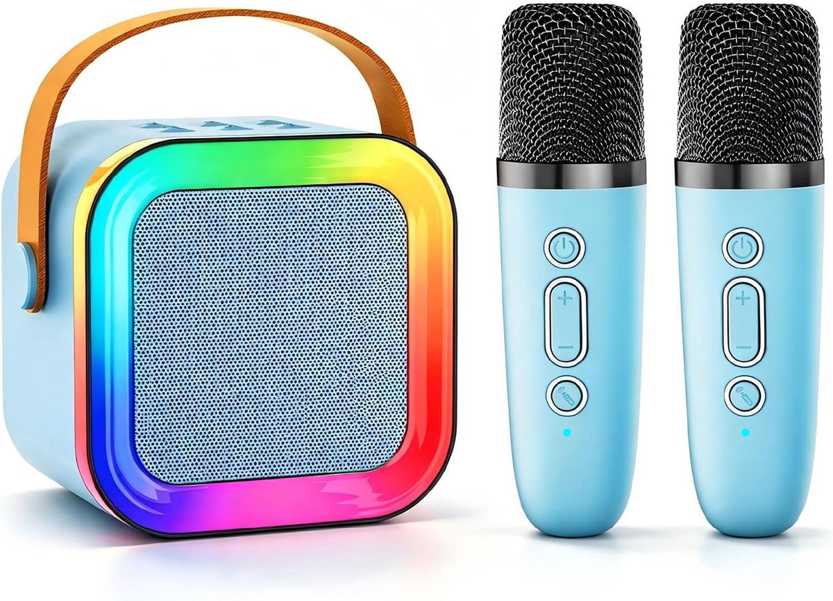Casalora Karaoke Set – Met Bluetooth Speaker en Draadloze Microfoon – Karaoke Kinderen – Blauw