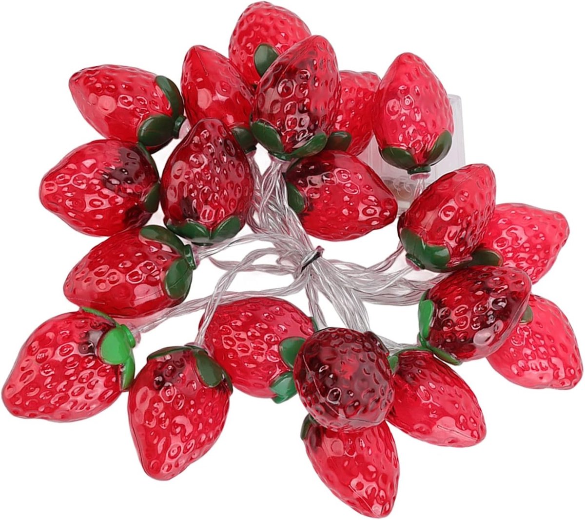 Sfeervolle 3 meter lange LED Aardbei Lampjes, Batterij Aangedreven Feestverlichting voor Kerst, Halloween en Bruiloften, Ideaal voor Decoratie en Feestjes