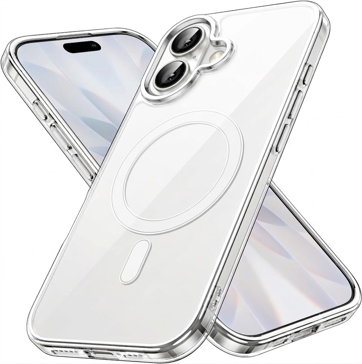 YSONIC Hoesje Geschikt voor Apple iPhone 18 Transparant - Siliconen Back Cover - Case Geschikt voor MagSafe - 2500g Magnetische Trekkracht