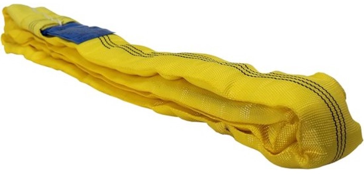 Ronde Hefband - Hijsketting - Materiaal Transport - Enkele Mantel - 3 Meter - Geel