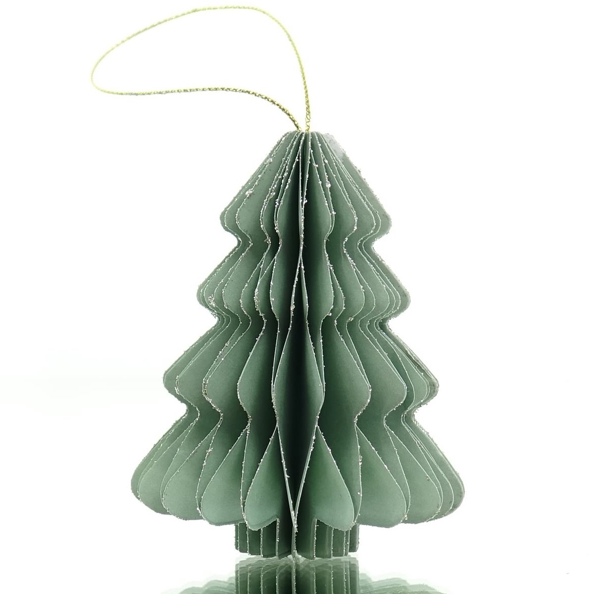 Kaemingk Kersthanger Kerstboom Mintgroen Glitter 8 cm - Papier